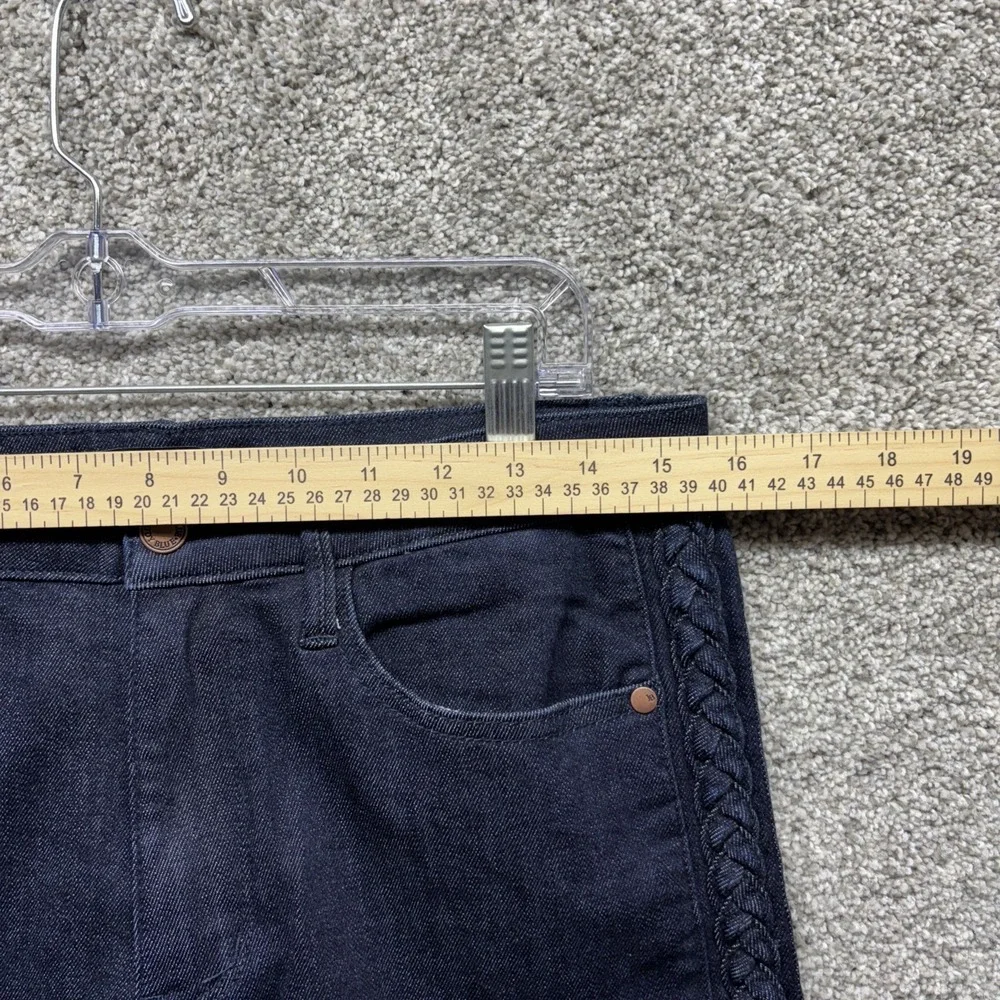 Judy Blue Wide Leg Denim Jeans Women's 11/30x25 Cropped Blue‎ Braided Sides NWOT